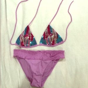 Victorias Secret Size Large Sequined bikini